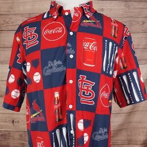 St. Louis Cardinals Hawaiian Shirt XL Baseball Coca Cola Button Up SGA Giveaway